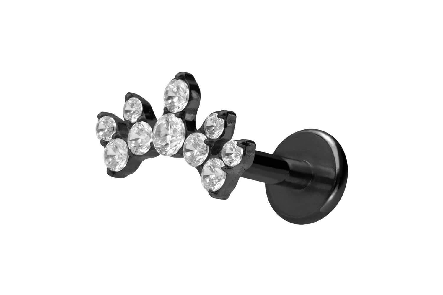 Titan Labret Piercing mit Innengewinde KRISTALLBOGEN